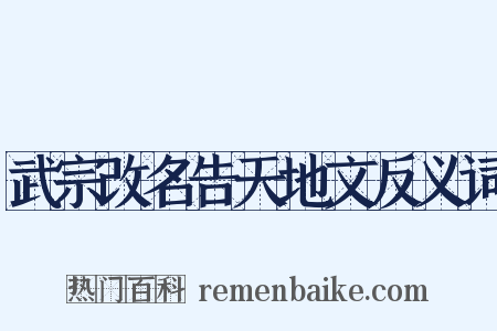 武宗改名告天地文反义词是什么意思的图片